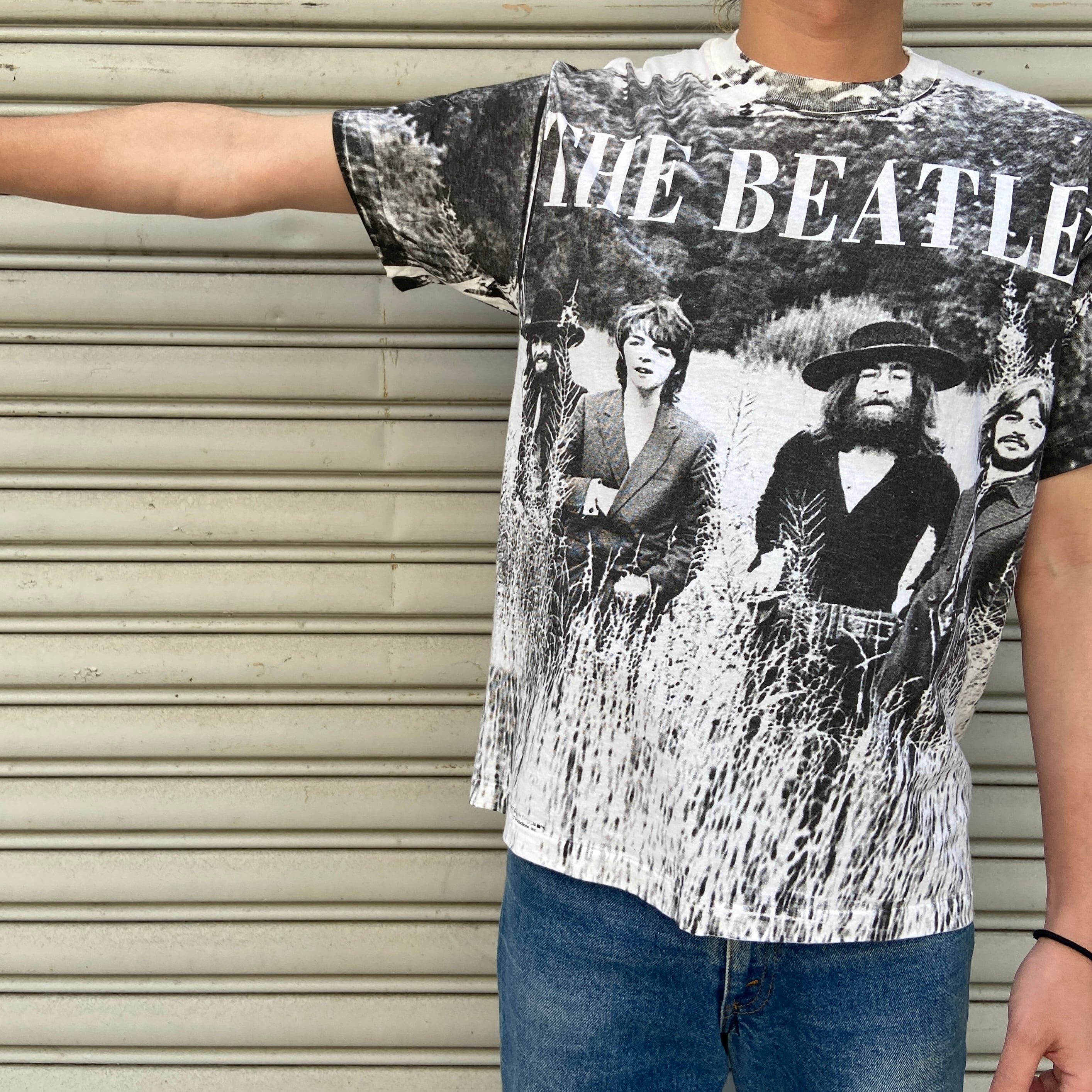 90s THE BEATLES 総柄Tシャツ ビートルズ ヘインズ L | 古着屋 Uan