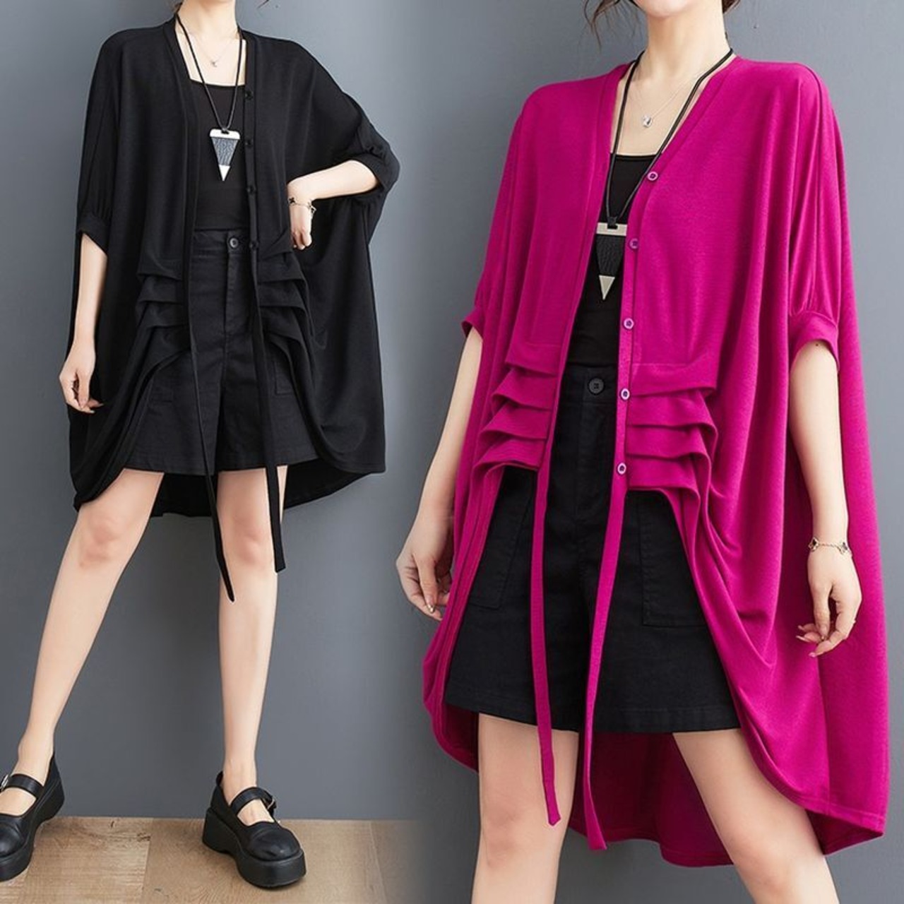 ドルマンスリーブ ドレープ トップス  30051