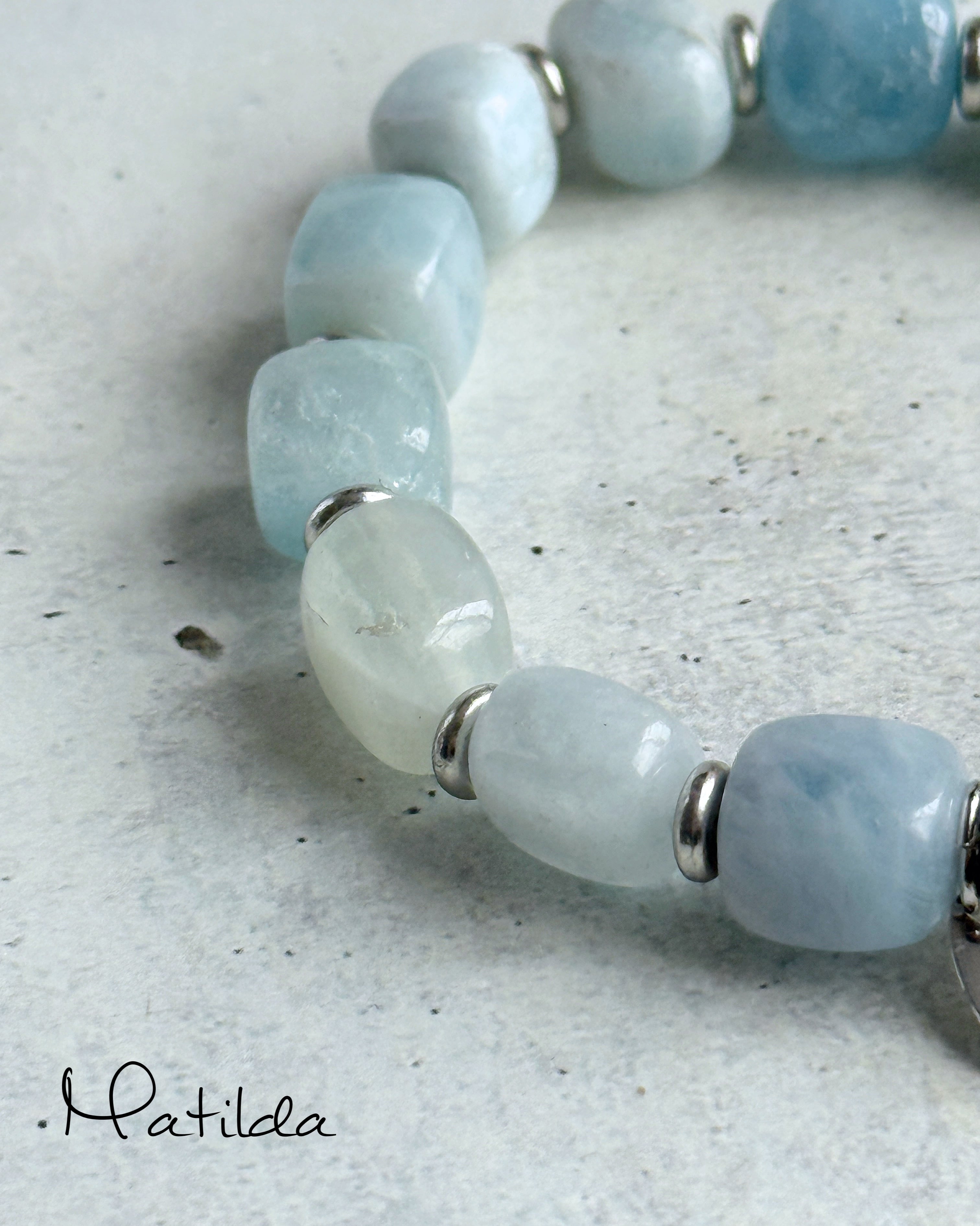 bicolor bracelet(アクアマリン×クォーツ)