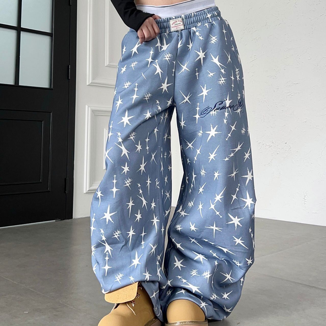 オールスターパターンルーズフォルムスウェットパンツ 1col R02569