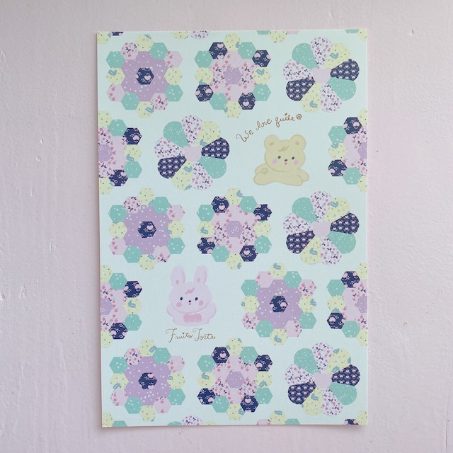 My quilt with animals Postercard