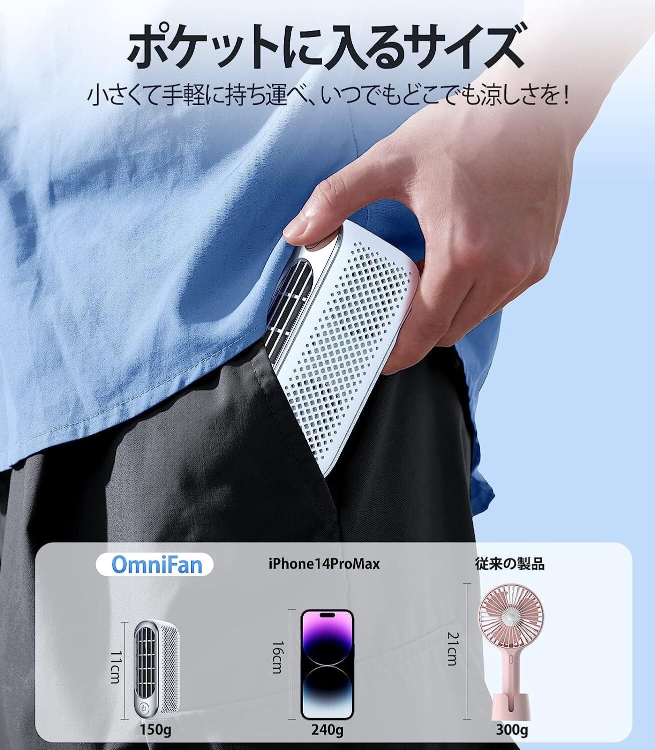 【白のみセール】超強風の多機能携帯扇風機！USB充電式ファン！手持ち/首掛け