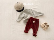 ベルベベ / valubebe / ボーダー裏起毛レギンス / 韓国子供服 / ベビー|キッズ / 26winter〖取寄〗*6M~S*