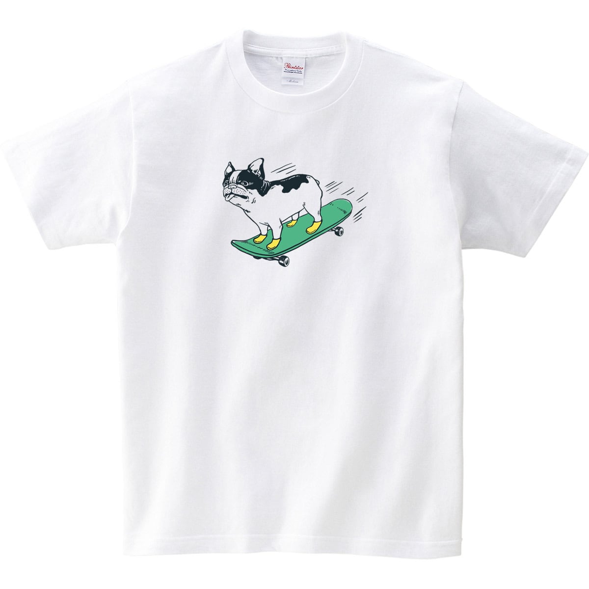 スケボー乗り フレブル Tシャツ dog38 犬 フレンチブルドッグ ゆるい