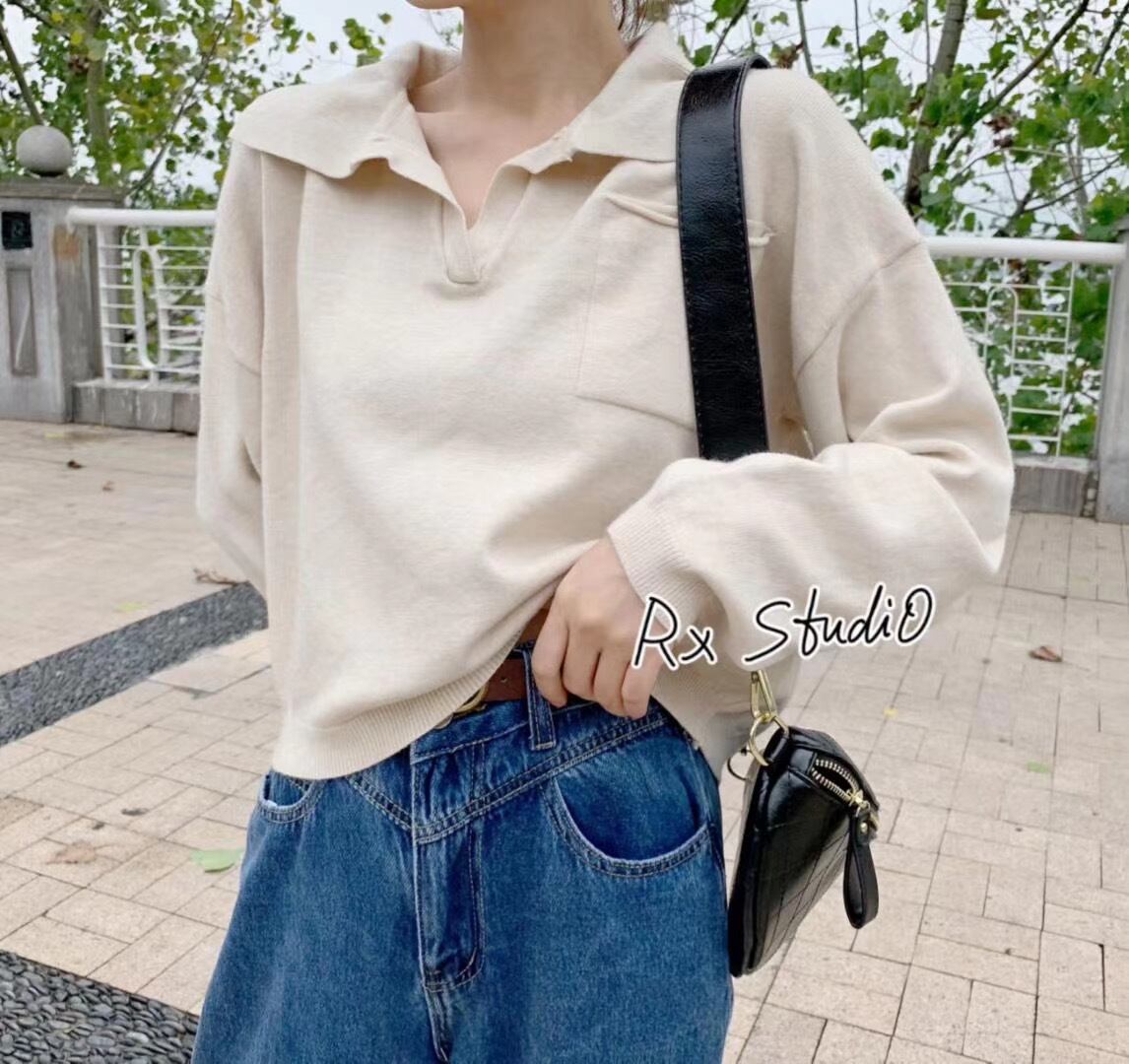 スキッパーカラーニット