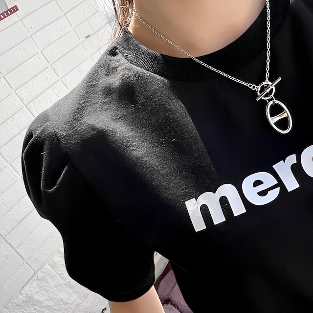 全3色/Puff sleeve mercié t-shirt　M1132