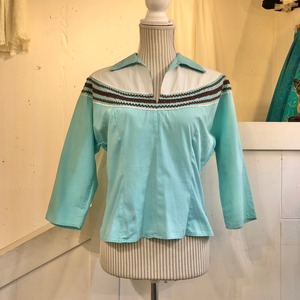 50's light blue south western tops