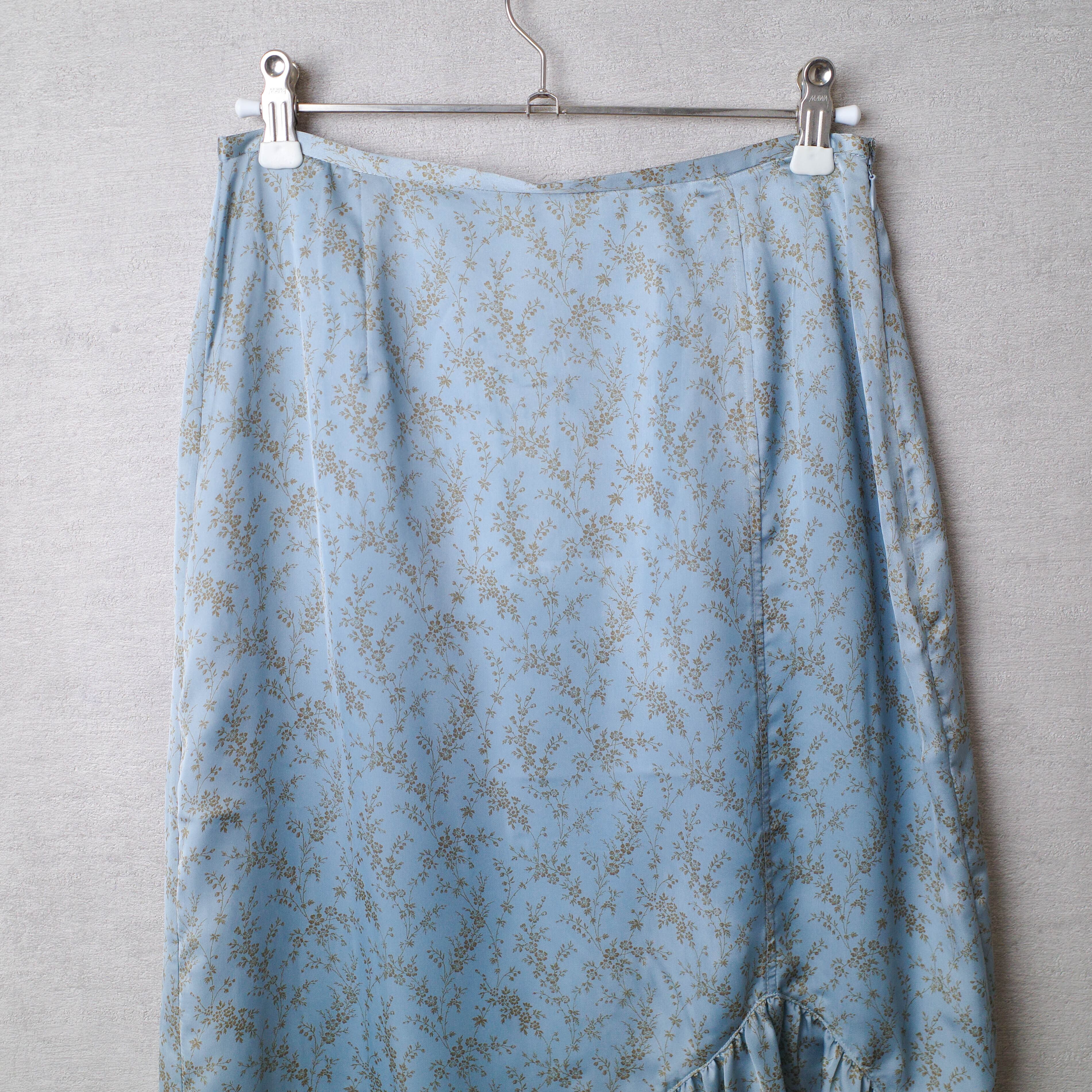 [NEW] CLANE	FLOWER FRILL SKIRT 16109-6001 BLUE