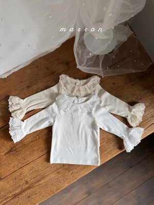 予約：Lace t-shirt〔marron〕