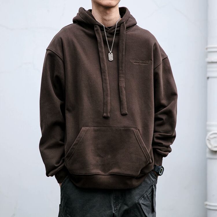 ★HOODED LETTER EMBROIDERY PULLOVER　　　A0872