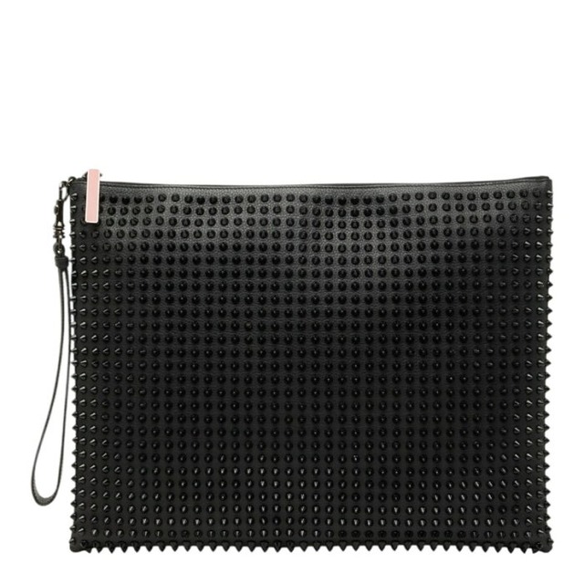 クリスチャンルブタン スパイクスタッズ クラッチバッグ ブラック レザー レディース Christian Louboutin 【中古】