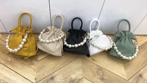 フェイクパール巾着バッグ　AS105-339-1