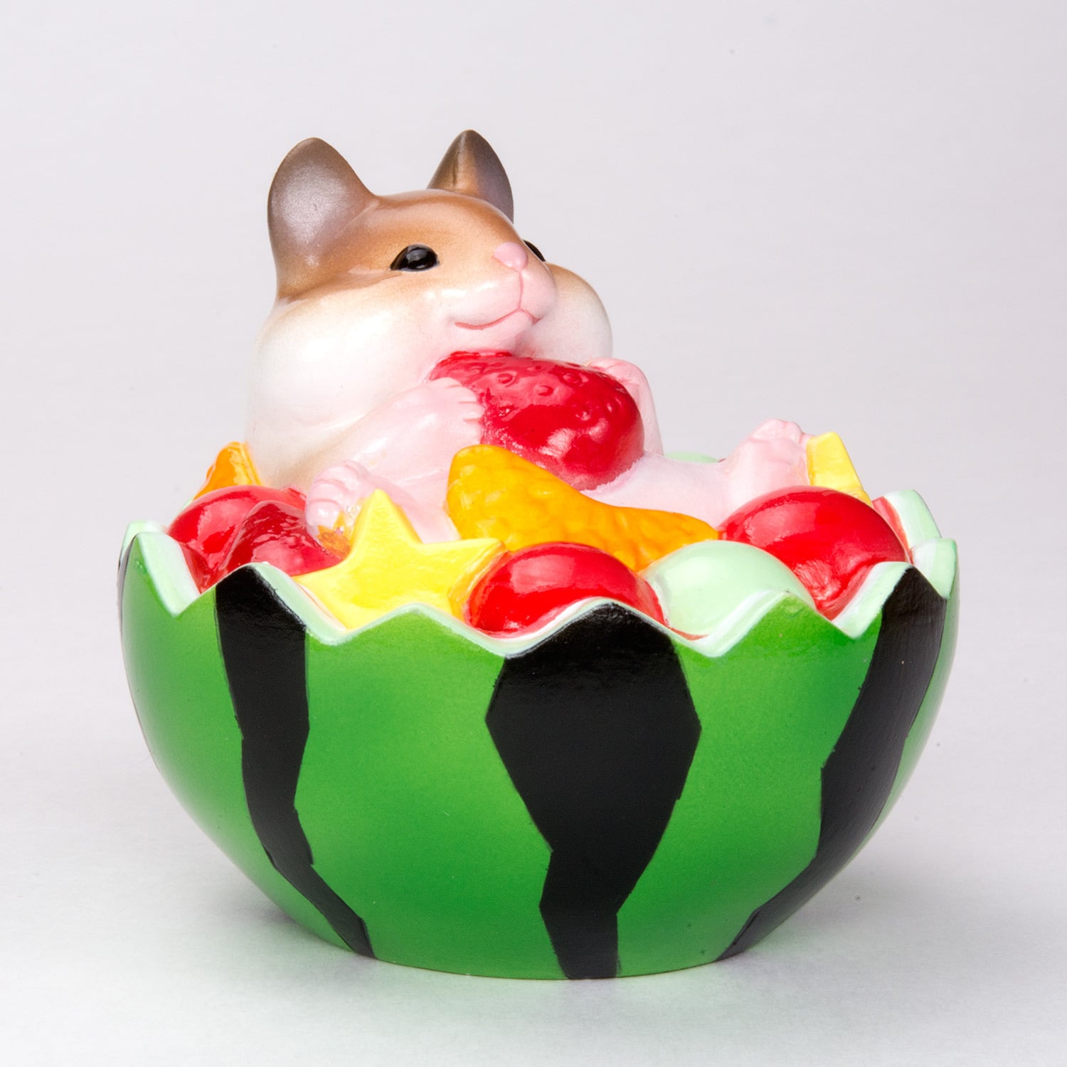 スイカとハムスター スイカのフルーツポンチ 季節飾り ハンドメイド HS
