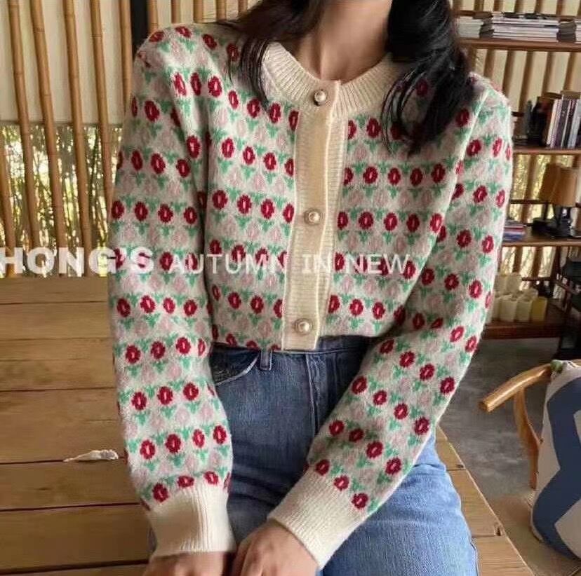 花柄カーディガン