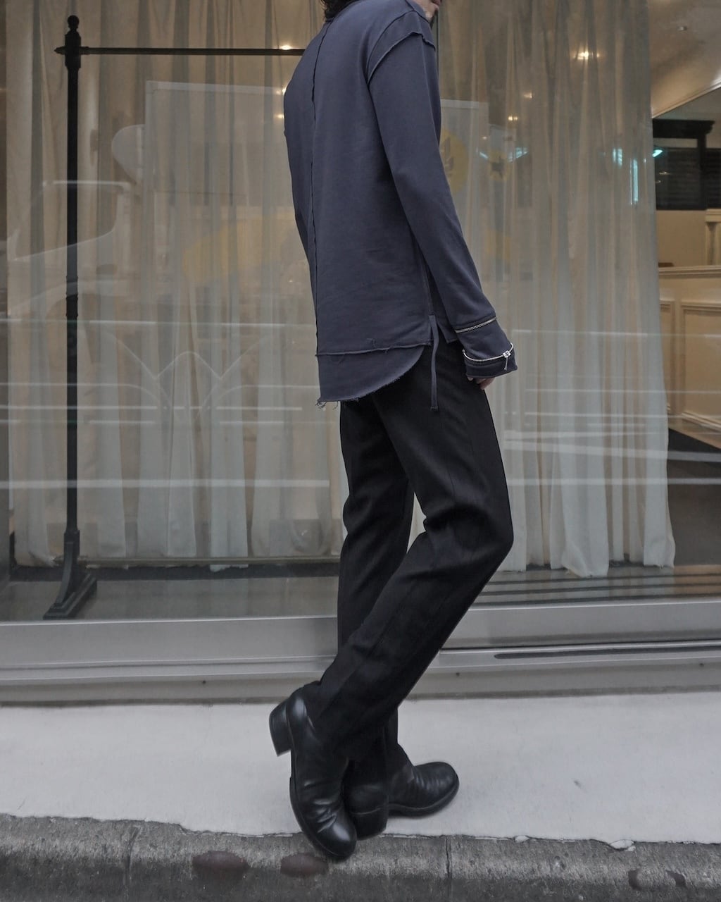 ASKYY / GLOVES CUFF SWEAT CUTSEW / FADED BLK | ASKYY TOKYO FLAGSHIP