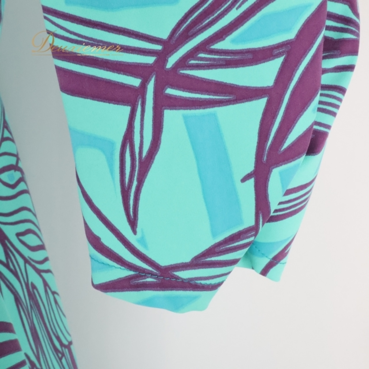 フラダンス 衣装 ワンピース ドレス Lanihuli グリーン系 日本製 ツーカラー 長袖 シンプル かわいい 爽やか 華やか 鮮やか 明るい 青緑 緑 水色 紫 ハワイアン アロハ ハワイアンプリント フラ ダンス レッスン 練習 ブルー系