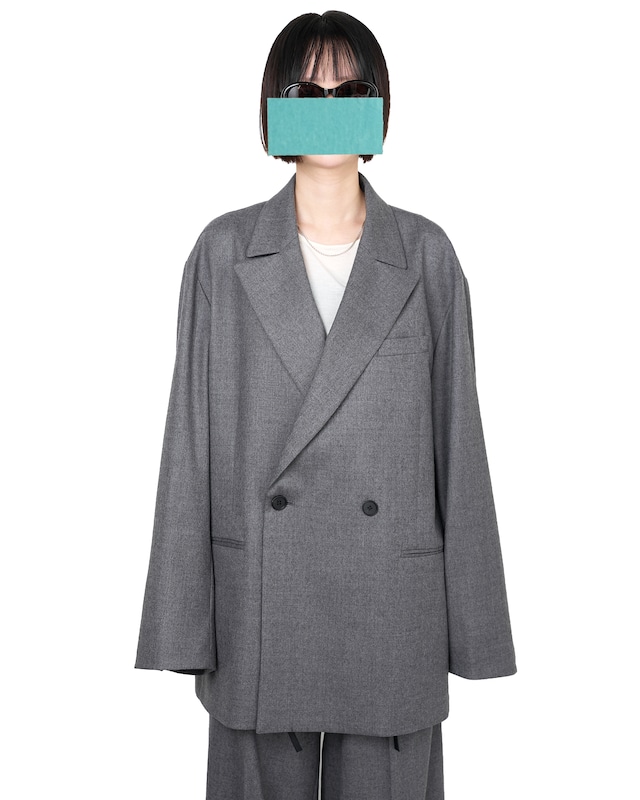 ssstein "WOOL FLANNEL OVERSIZED PEAK LAPEL JACKET〔GREY〕"