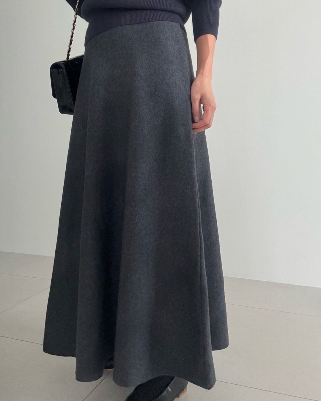 Aラインニットフレアスカート