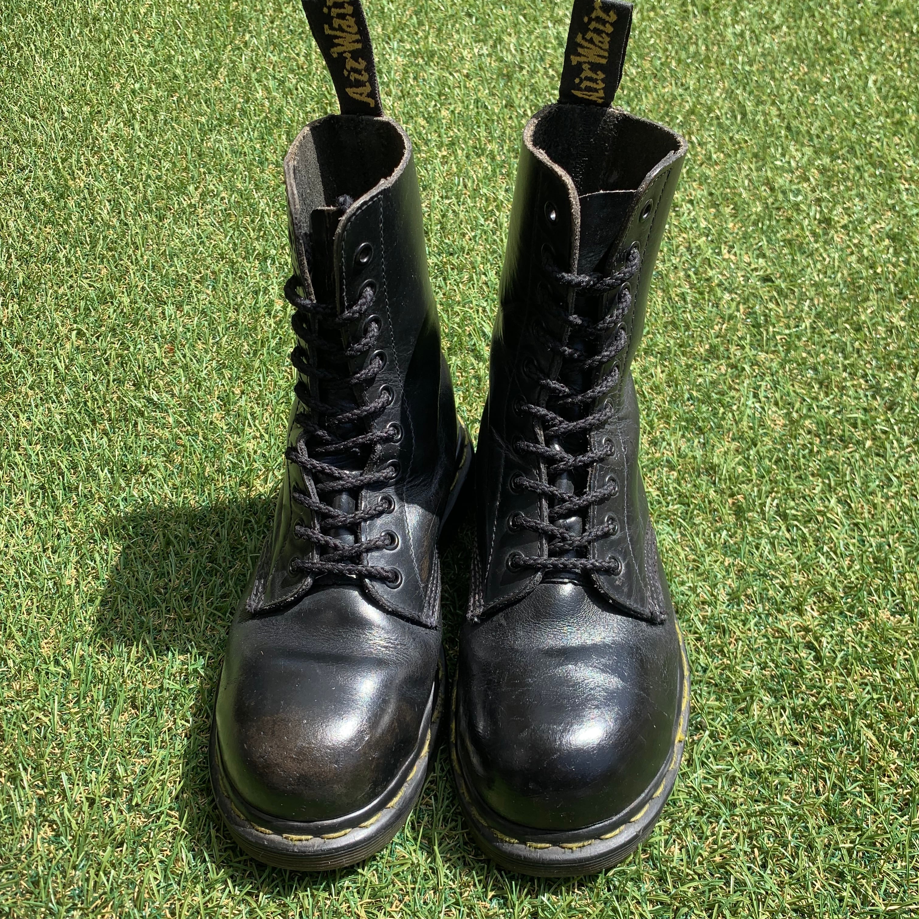 無地生産国ドクターマーチン Dr.Martens スチールトゥ 10ホールブーツ 英国製 UK3 レディース21.5cm /saa008729