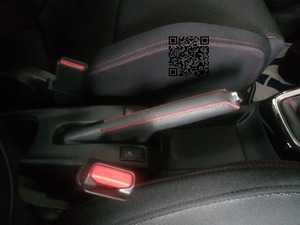 ZC33S Swift Sport Leather Hand Brake Lever Cover with red stitch