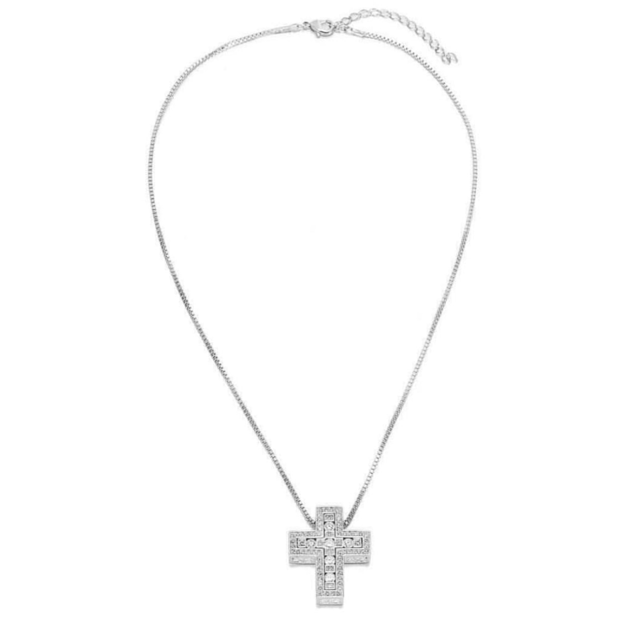 LJ CROSS NECKLACE SILVER