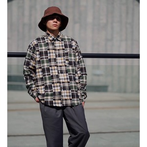 Patchwork plaid shirt 0148