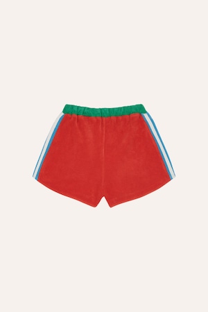 the campamento/Red Color Block Shorts