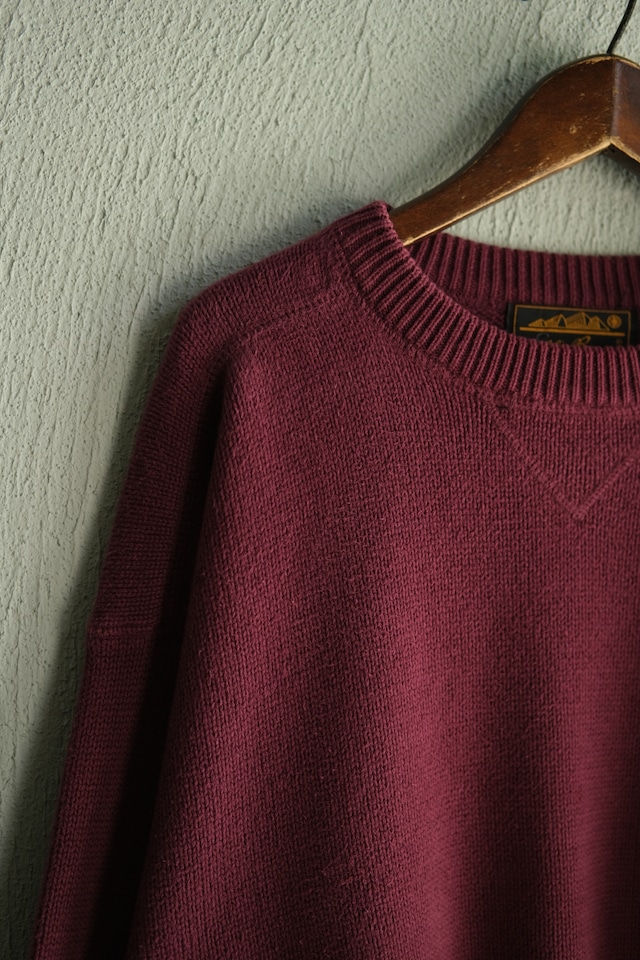 Utah／80's "Eddie Bauer" cotton knit／bordeaux