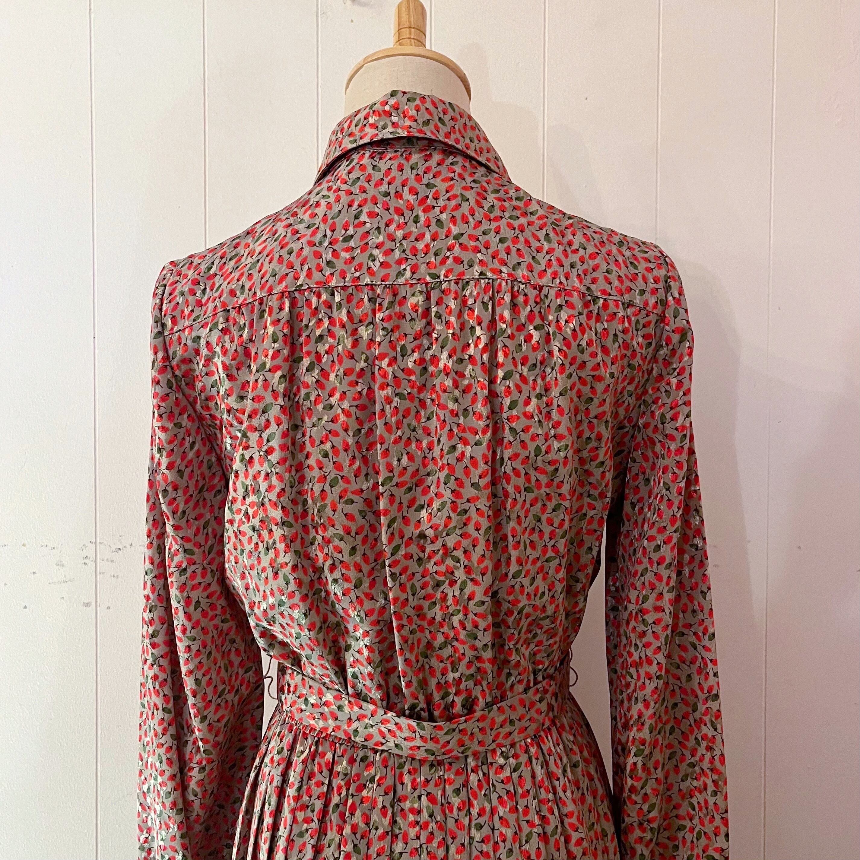 mini strawberry gold button one-piece