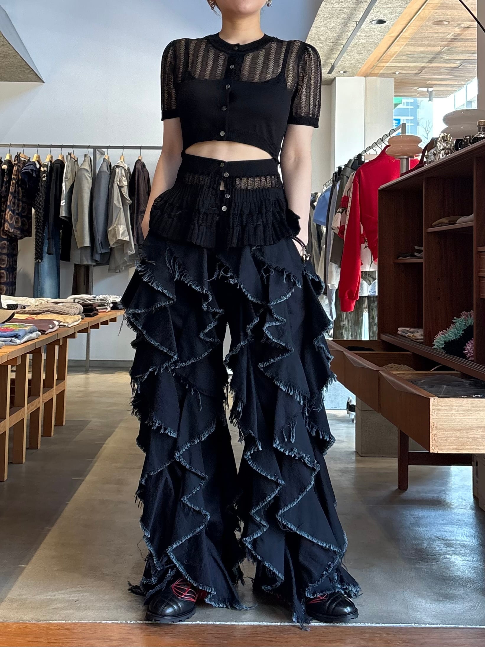 26SS】BELPER ベルパー / パンツ / LIGHT OZ RUFFLE DENIM PANT