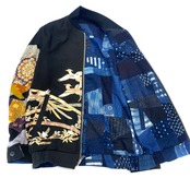 【bomber58】再構築ボンバー Msize Kimono × indigo MIX BOMBER JACKET