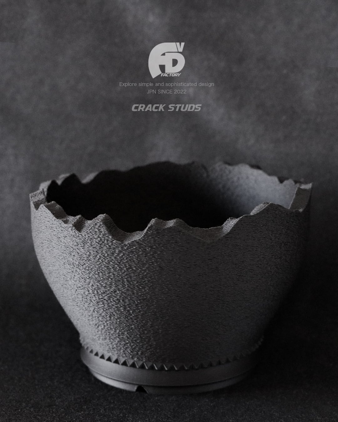 9/27出品分 4号鉢 6点セット（TOWER・CRACK・STUDS） Adv-027 (130×92) Crack studs Pot 植木鉢 Adv鉢 グラキリス アガベ 3d