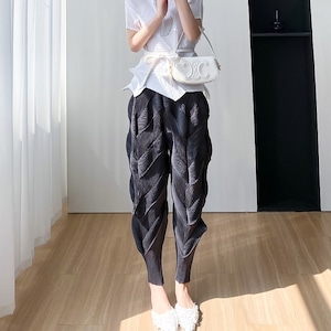 【3色】Pleatsハーランパンツ (kai0233)