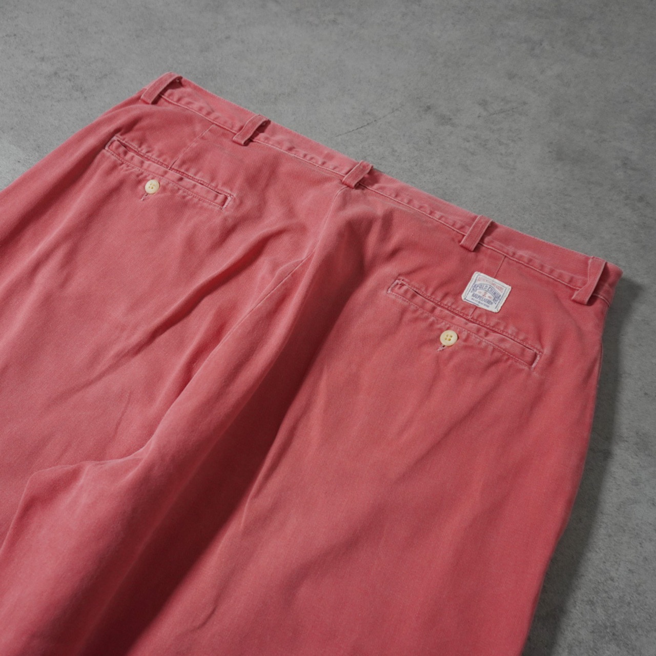 90s 初期型 USA製 Polo by Ralph Lauren POLO CHINO "No pleats" "Nantucket Red" [W38L31相当] 古着 - 10