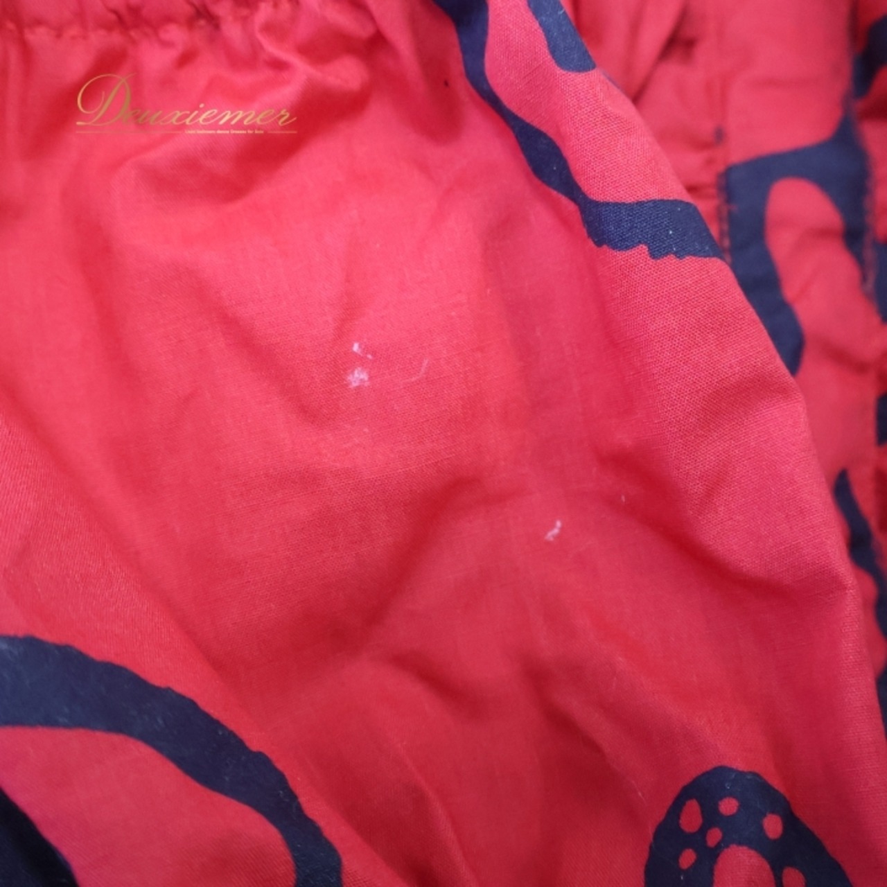 フラダンス 衣装 ワンピース ドレス ダンスカンパニー レッド系 Dance Company ツーカラー リボン かわいい 華やか 鮮やか 明るい 情熱的 赤 黒 ハワイアン アロハ ハワイアンプリント フラ ダンス レッスン 練習 イベント パーティー