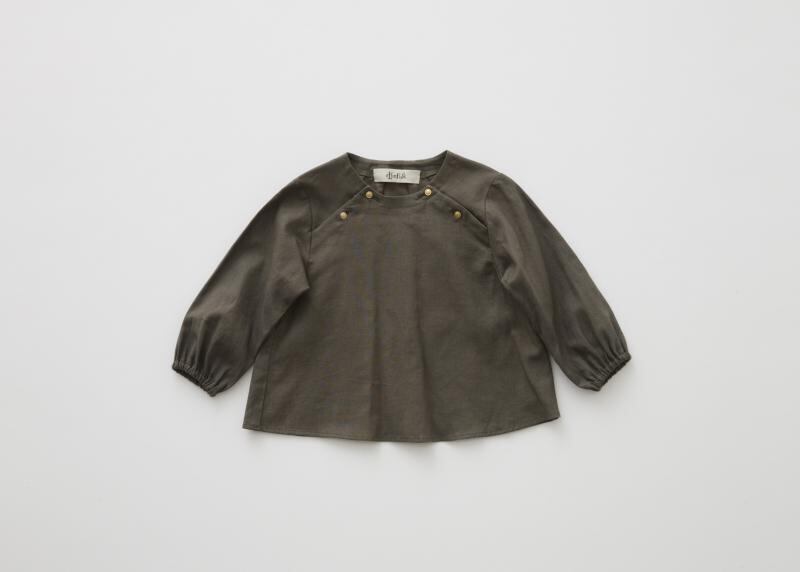 【 eLfin Folk 26AW 】 Baby Blouse / grayish khaki