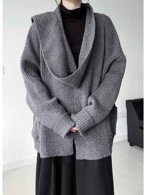 Neckband loose knit cardigan 2color [T2655]