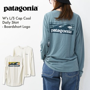 Patagonia [パタゴニア正規代理店] W's L/S Cap Cool Daily Shirt - Boardshort Logo [45465] ウィメンズ・ロングスリーブ・キャプリーン・クール・デイリー・シャツ（ボードショーツ・ロゴ）・長袖Tシャツ・LADY'S [2026SS]