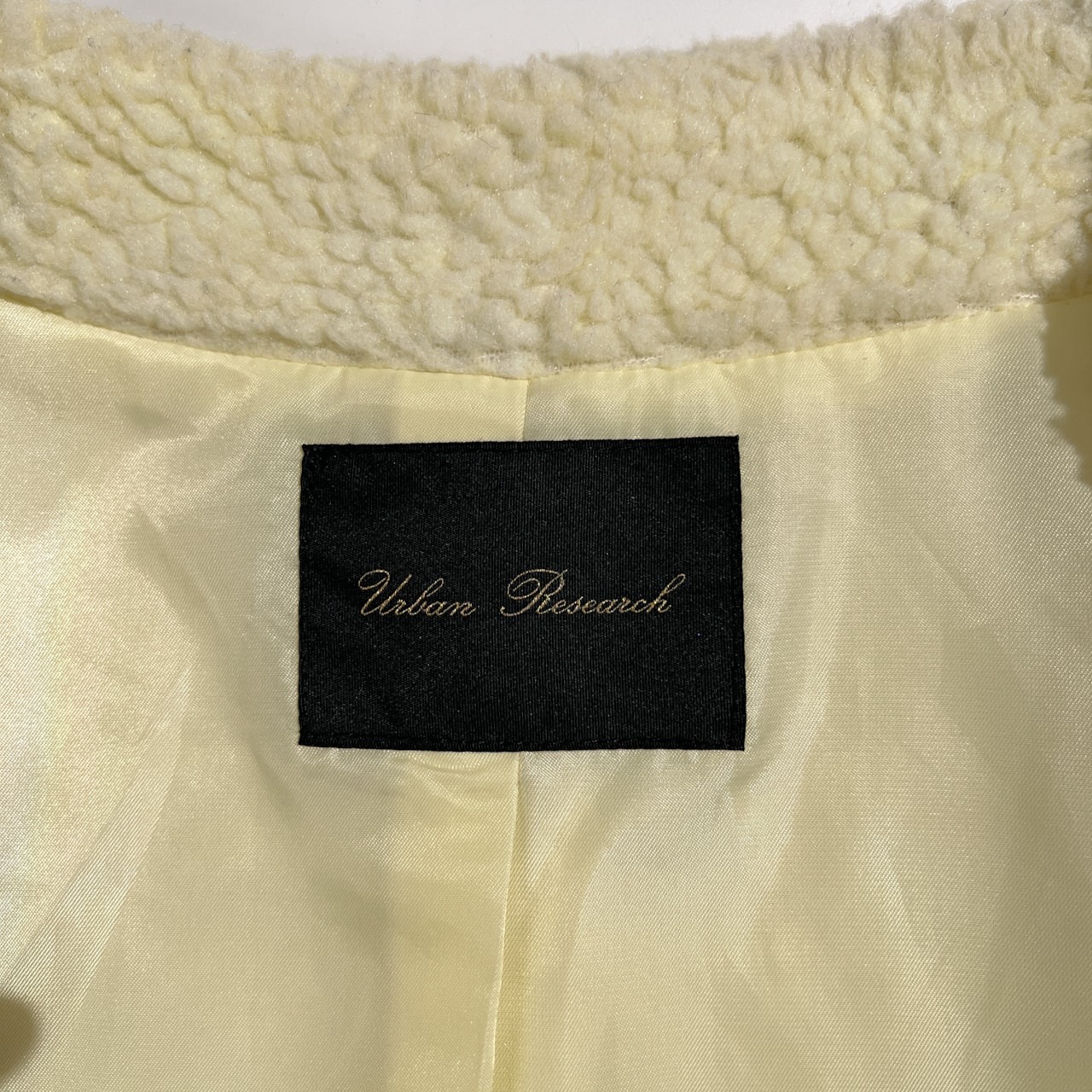 Urban Research アーバンリサーチ ボア フリース コート ノーカラー ロング丈 サイズ Free /アイボリー系 レディース
