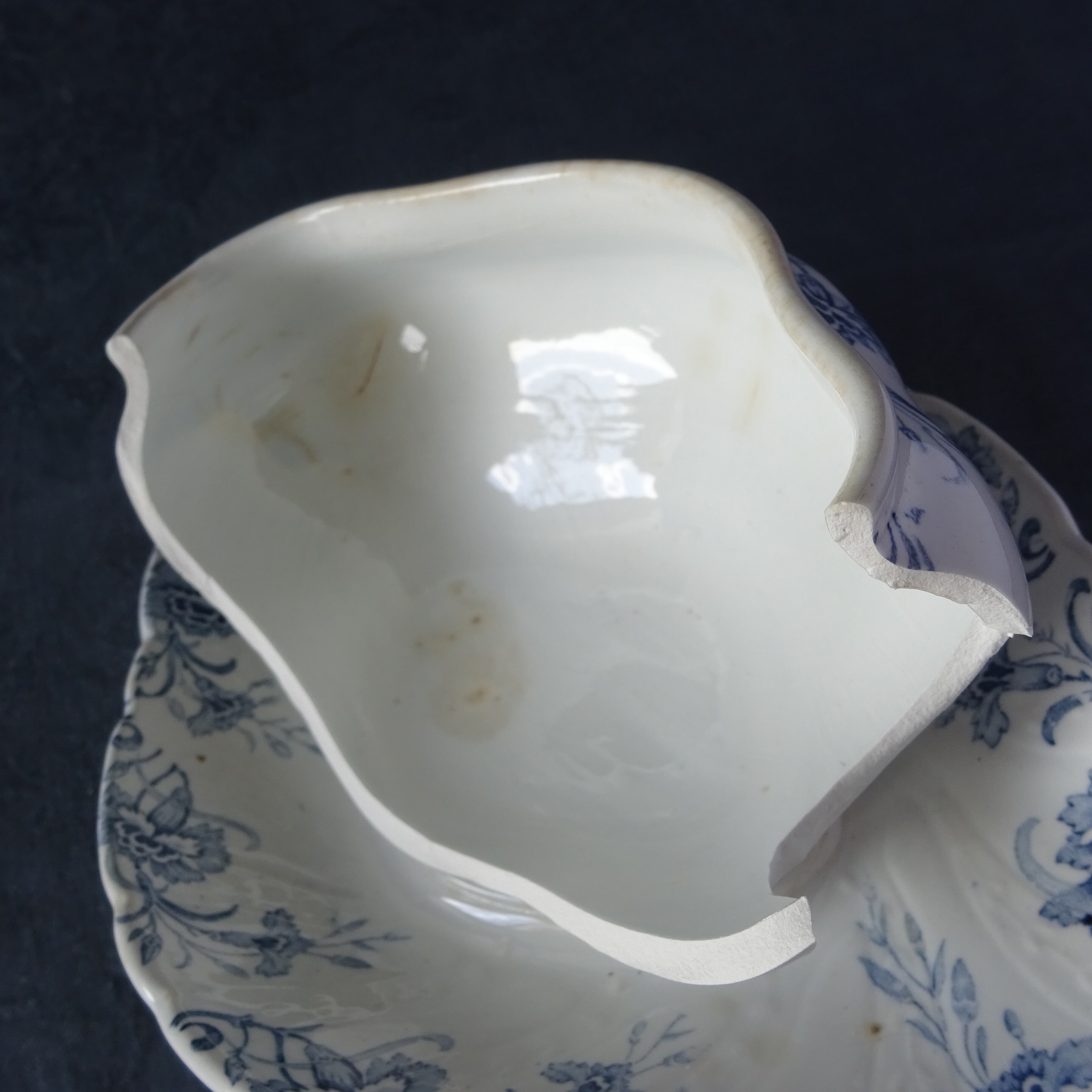 【 Épuisé 】【金継ぎ用】KG Luneville*modèle《KLEBER》Saucière pour Kintsugi