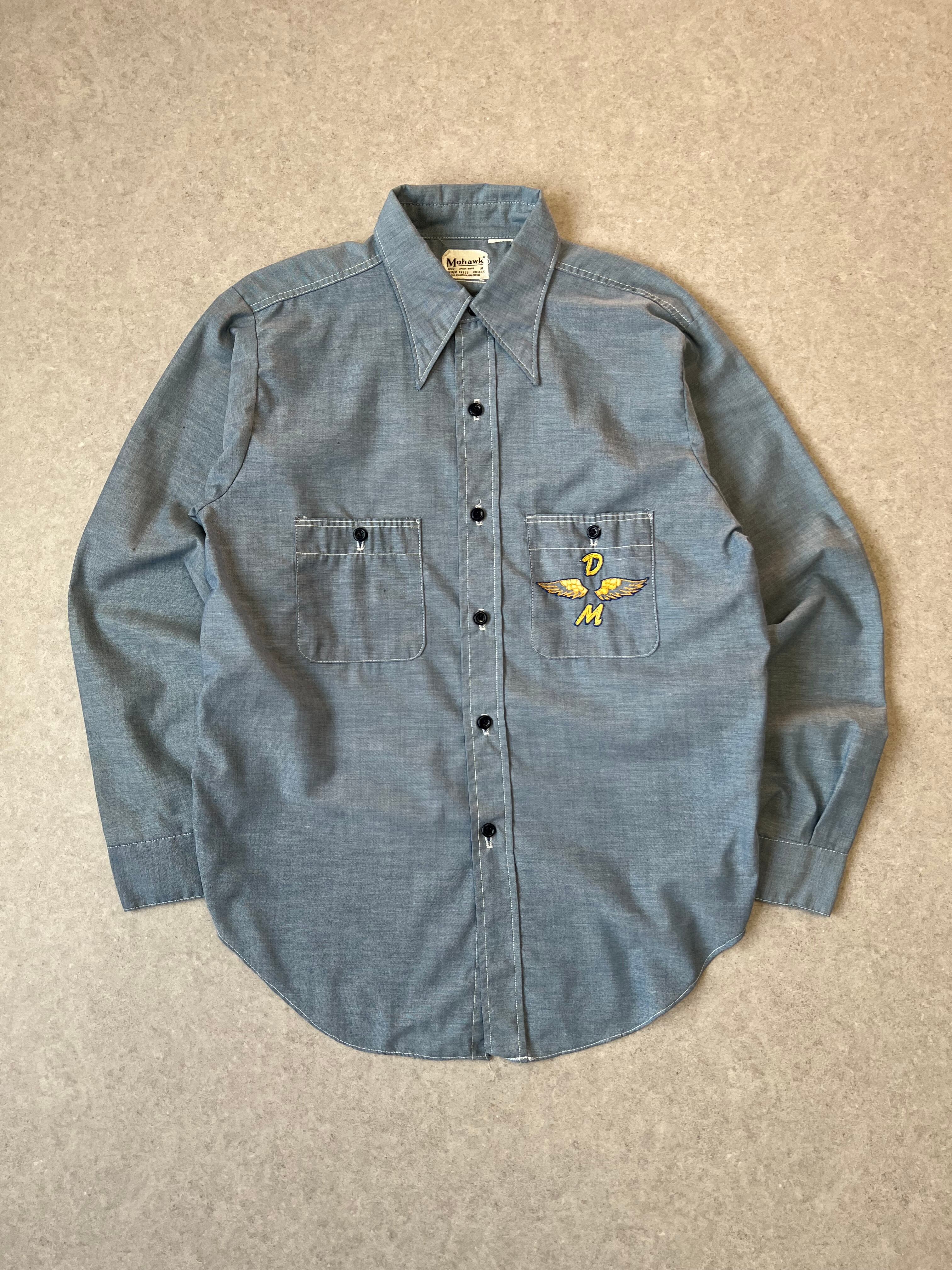 USA製 Dickies ディッキーズ 長袖 シャンブレーシャツ メンズL相当