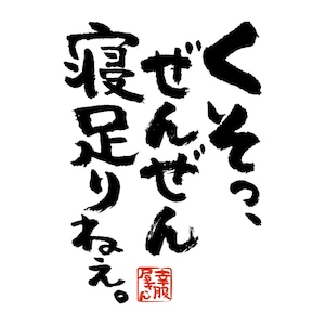 くそっ、ぜんぜん寝足りねぇ。 おもしろ 漢字Tシャツ ka400-22