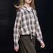 フーディーチェックシャツトップス ・20804