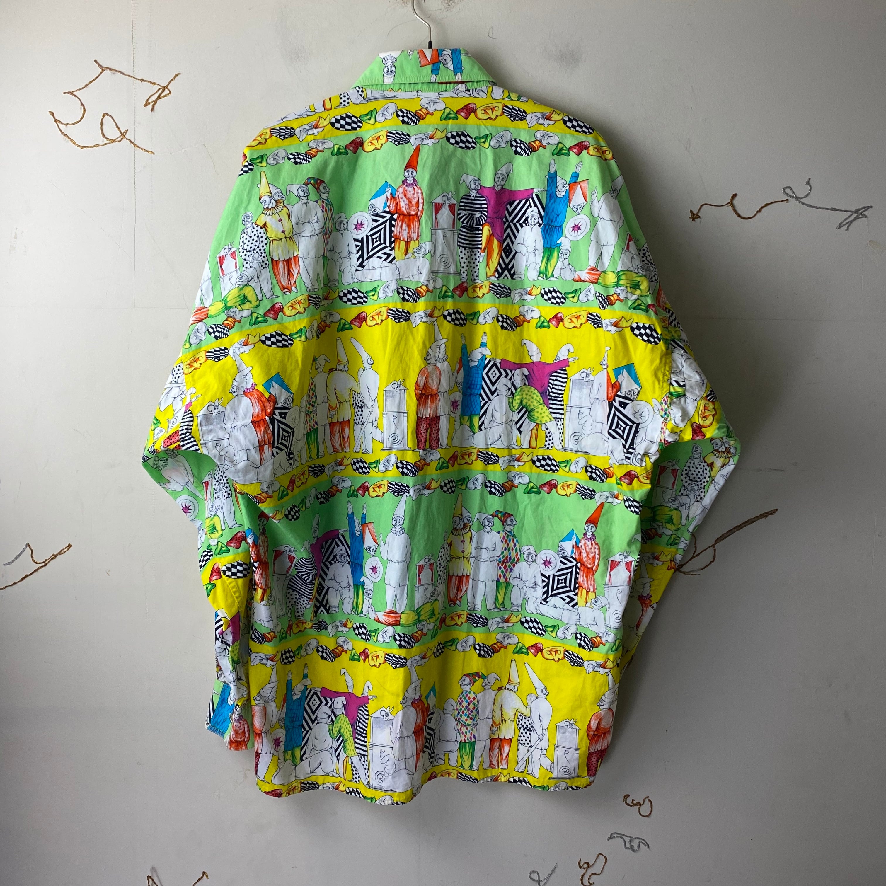 vintage VERSACE JEANS COUTURE clown pattern cotton shirt