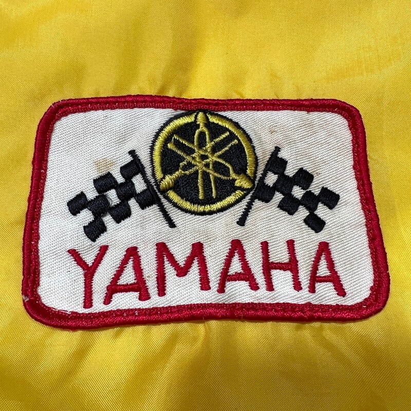 70's~ YAMAHA ヤマハ ナイロンジャケット レーシングジャケット ワッペン バイク オートバイ イエロー レッド Lサイズ 日本製 希少  ヴィンテージ BA-2148 RM2567H | agito vintage powered by BASE