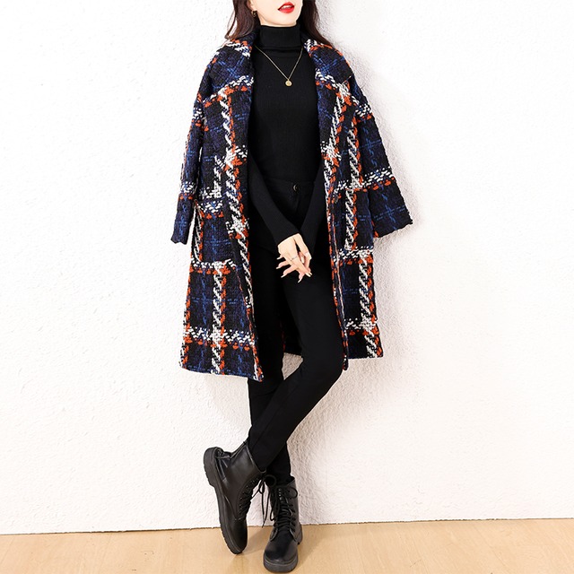 mix color check coat<c1308>