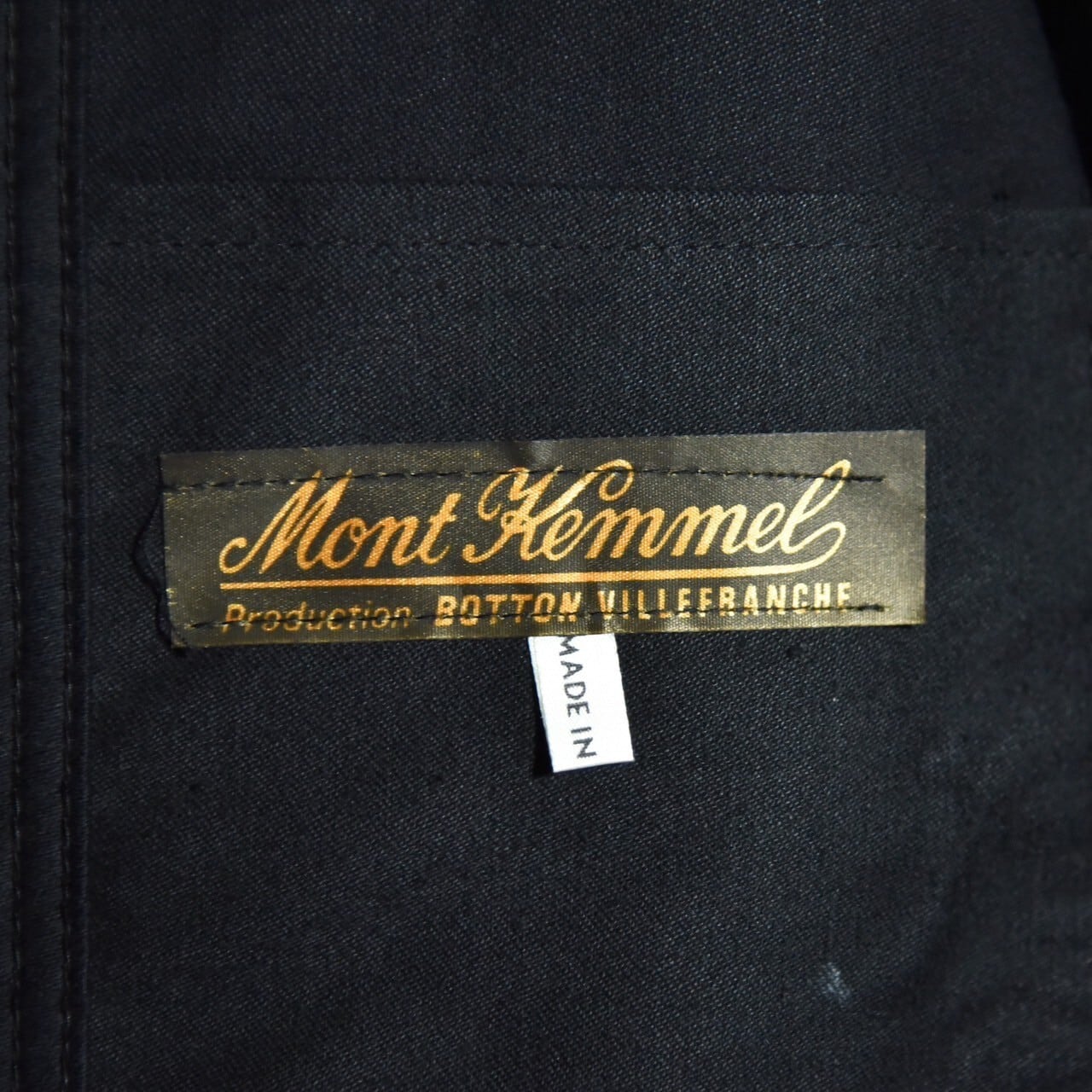 DEAD STOCK】70s MONT KEMMEL BLACK MOLESKIN French Work DEAD STOCK】70s MONT KEMMEL BLACK MOLESKIN French Work
