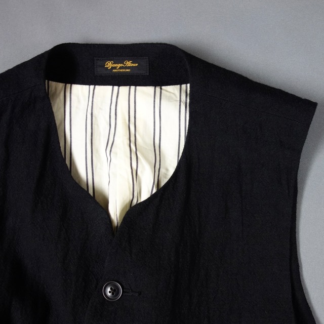 french worquera heavylinen vest / black