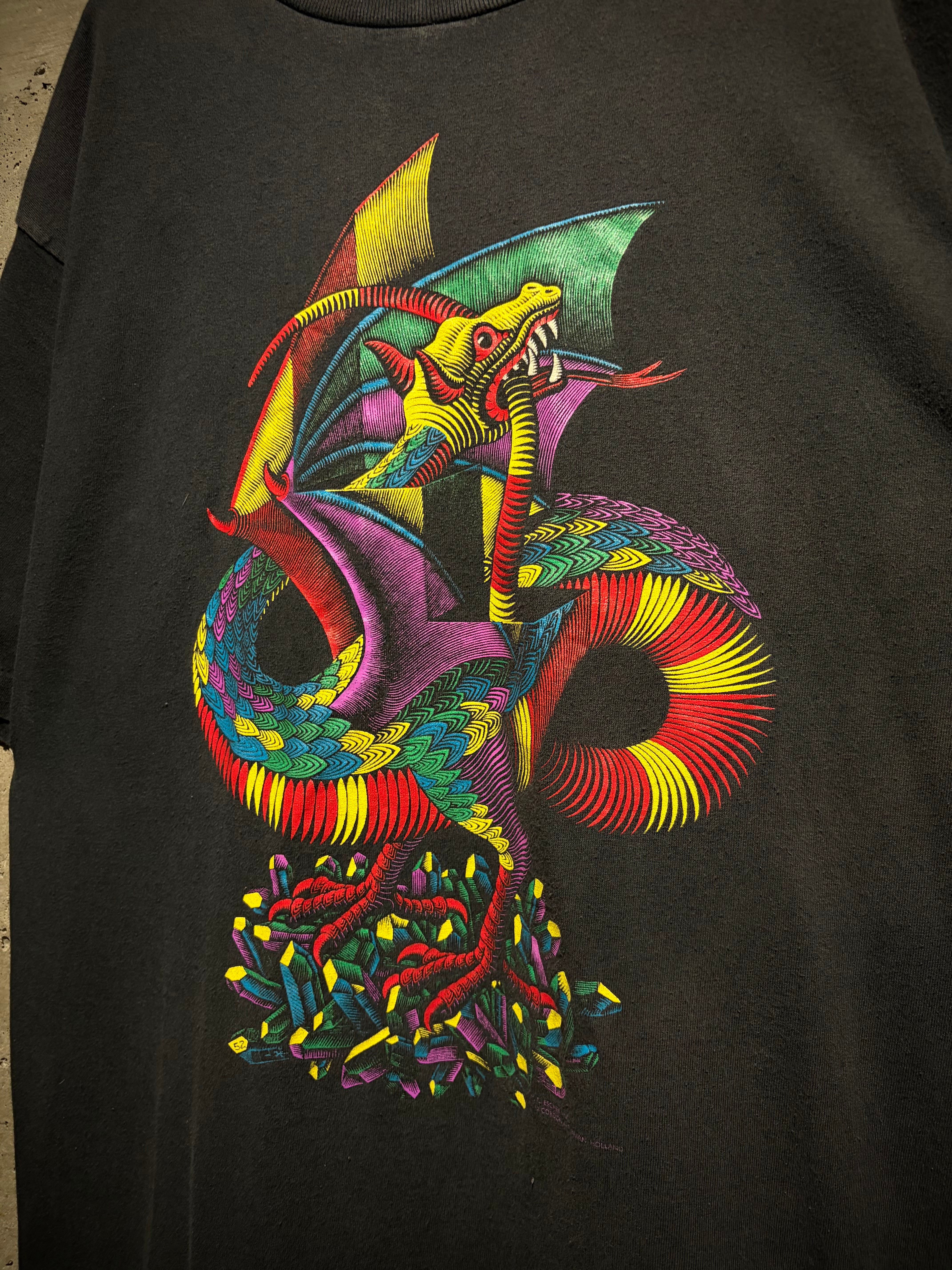Caka】90's “M.C.Escher”“Dragon”Vintage T-Shirt | Caka(カカ）下北沢