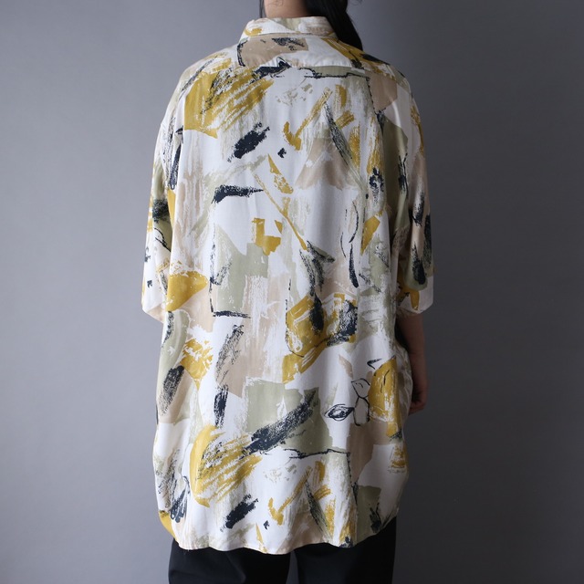 good color abstract painting pattern super over silhouette h/s shirt